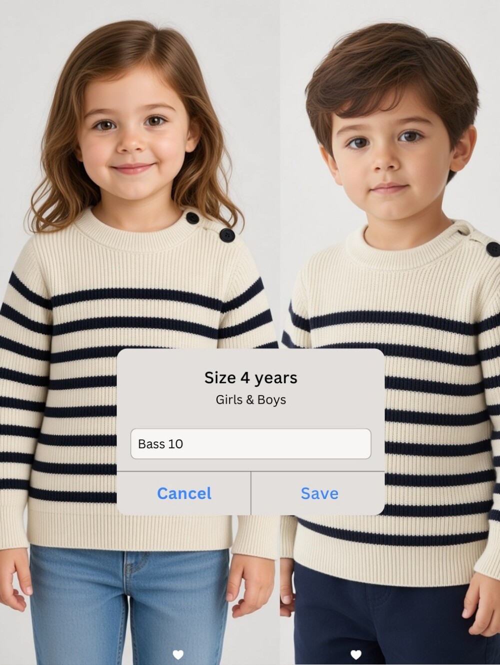 Bass Cream and Black Striped Crewneck Sweater with Shoulder Buttons